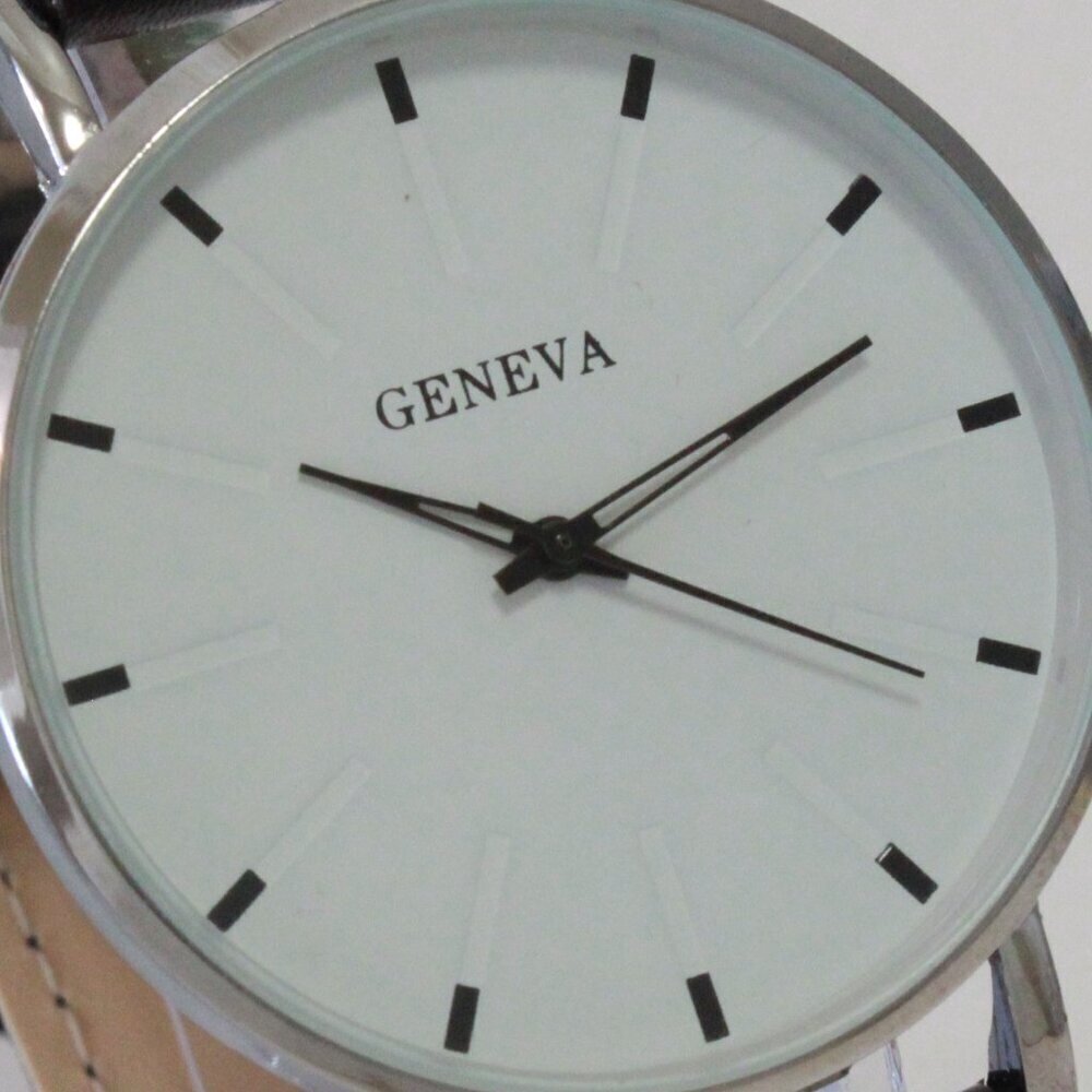 Men's Minimalist Fashion Watch Silver Case White Dial Black Strap 40mm - Picture 12 of 12